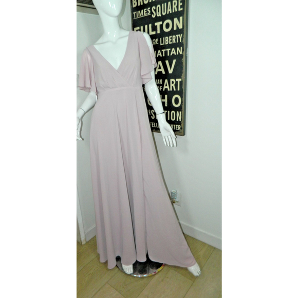 Lulu's Dress Size Medium Purple Promise of Love Sage Brush Flutter Sleeve Maxi - Picture 8 of 9
